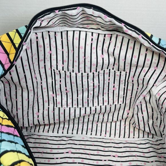 Luv Betsy Johnson Weekender Tote Duffel Travel Bag Pastel Vertical Stripes Large - Picture 10 of 13